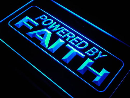 Powered by Faith Home Decor Neon Light Sign
